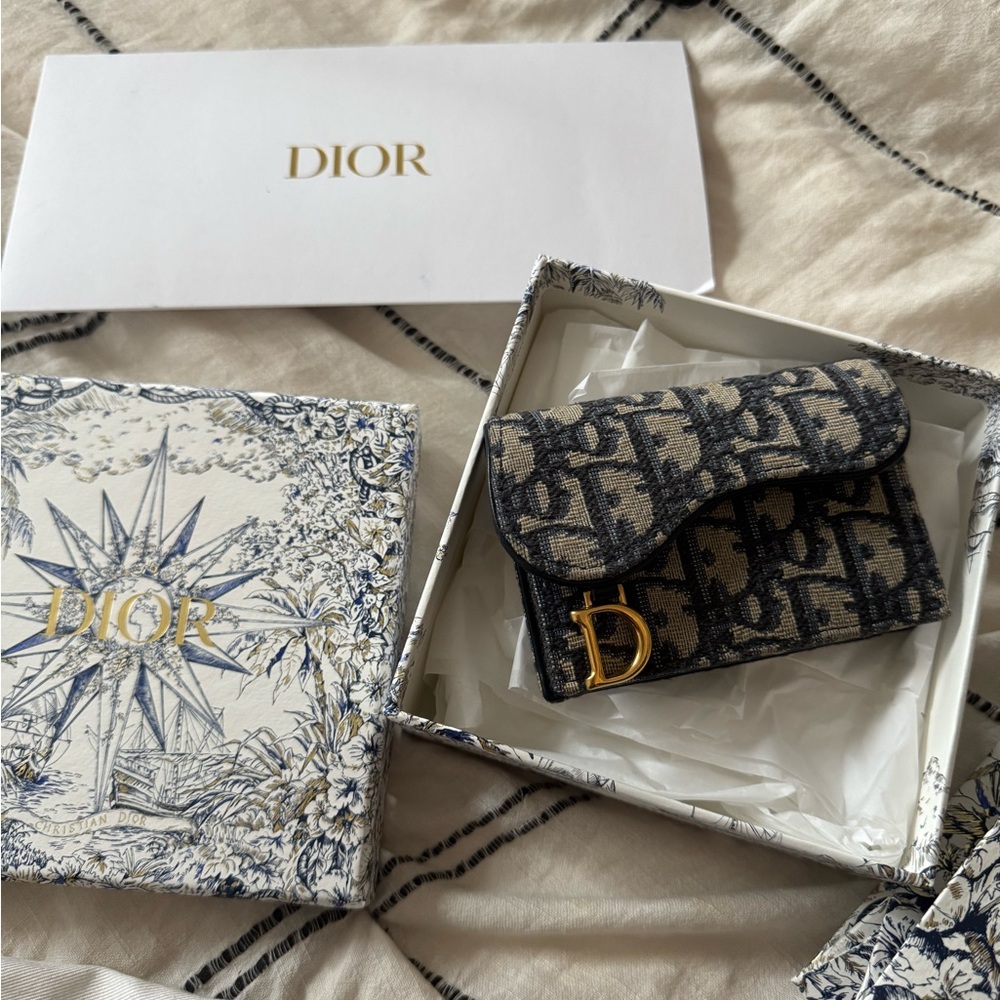 Dior Saddle Bloom Card Holder Wallet w/ box and receipt